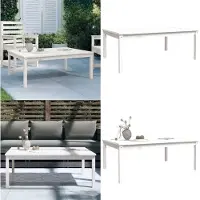 vidaXL Gartentisch Weiß 121x82,5x45 cm Massivholz Kiefer - Gartentisch - Gartentische - Terrassentisch - Outdoor Tisch
