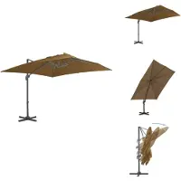 vidaXL Ampelschirm mit Aluminium-Mast Taupe 300 x 300 cm - Sonnenschirme & Sonnenschutze