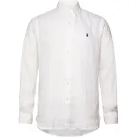 Ralph Lauren für Herren. 710966294003 Maßgeschneidertes Leinenhemd weiß (L), Lässig, Langarm