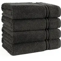 Hammetex Handtuch Set "4er Set Handtücher 50x100 cm, 100% Baumwolle, Weich & Saugstark", grau (antrasit), B:50cm L:100cm, Frottier, Baumwolle, Handtücher, Handtuch Set, mit Bordüre, einfarbig, weich