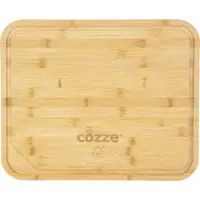 Cozze Schneidebrett, robustes Bambusbrett für Pizza, 43 x 35 x 2 cm, naturbelassener Bambus