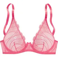 LASCANA Bügel-BH "Gianna", Damen, Gr. 75, Cup D, pink, Spitze, Obermaterial: 54% Polyamid, 46% Polyester, BHs Bügel-BH, aus leicht schimmernder Spitze in transparenter Optik, sexy Dessous