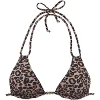 Vivance Triangel-Bikini-Top "Thora", Damen, Gr. 36, Cup A/B, schwarz (schwarz nougat bedruckt), Recycling-Polyamid, bedruckt, Bikini-Oberteile Triangel-Bikini-Top, in modischem Leo-Print