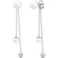 Elli Paar Ohrhänger "Ohrringe Süsswasserperle Solitär Kristalle 925 Silber" Gr. 35, silber, Ohrringe, Damen, 35, ohne Stein, Silber 925 (Sterlingsilber), Paar Ohrhänger