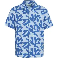 !Solid Kurzarmhemd SOLID "Kurzarmhemd SDOlavi", Herren, Gr. XXL, N-Gr, blau (cool blau), Obermaterial: 58% Leinen LI. 42% Viskose CV., Hemden Kurzarmhemd