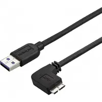 StarTech.com .com 1m Slim Micro USB 3.0 Kabel rechtsgewinkelt, 1 m, USB A, Micro-USB B, USB 3.2 Gen 1 (3.1 Gen 1), Männlich/Männlich, Schwarz
