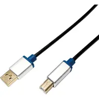 Logilink 2m, USB2.0-A/USB2.0-B, 2 m, USB A, USB B, USB 2.0, Stecker/Stecker, Schwarz