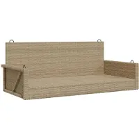 The Living Store Hängebank Beige 119x56x48 cm Poly Rattan