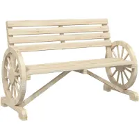 The Living Store Gartenbank 2-Sitzer Massivholz Tanne