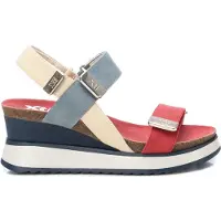 Xti für Damen. 14282203-NAVY Sandalen 142822 mehrfarbig (39), 5 bis 8 cm, Klettverschluss, Lässig