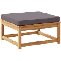 The Living Store Gartenhocker mit Kissen Massivholz Akazie