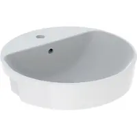 Geberit Halb-Einbauwaschtisch VariForm d 50, m Hahnl., m ÜL, rd, weiß KeraTect