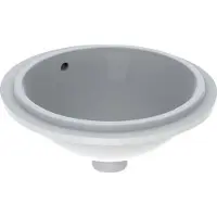 Geberit VariForm Unterbauwaschtisch rund, 330mm, ohne Hahnloch, mit Überlauf, 500.745.01.2, Farbe: Weiß