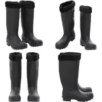 vidaXL Gummistiefel mit Herausnehmbarem Innenfutter Schwarz Gr. 38 PVC