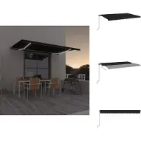 vidaXL Automatische Markise mit LED & Windsensor 500x350 cm Anthrazit - Markisen