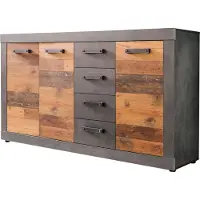 Trendteam Wohnen Kommode Indy Graphit Grau Matera NB/Old Wood NB 151 x 86 x 37 cm