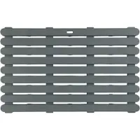 Wenko Badematte , grau, H:3mm, Kunststoff, Badematten, Badematte, Ideal für Dusche, Bad, Sauna und Poolbereich
