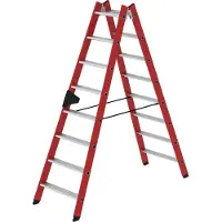 Munk Günzburger Steigtechnik Stufen-Stehleiter beidseitig begehbar GFK / Alu 2x8 Stufen
