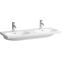 Laufen LUA Doppelwaschtisch, 2 Hahnlöcher, mit Überlauf, 1200x460mm, H8140810001041, Farbe: Weiß