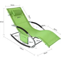 SoBuy Schaukelstuhl Gartenliegen Garten 2er Set mit verstellbarer Rückenlehne Gartenliege mit Rückenlehne Grün Modern OGS28-GRx2