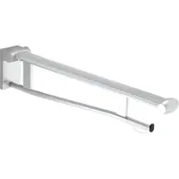 Keuco PLAN Care Stützklappgriff, mit Toilettenpapierrollenhalter, 700mm, 34903170737, Farbe: Aluminium silber-eloxiert/schwarz