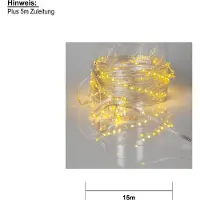 Star Trading LED Lichterkette ,Dew Drop Micro- , outdoor , warmweiß , 15m , transparent