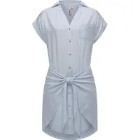 Ragwear Blusenkleid "Bahaya Stripe" Brusttaschen gestreiftes Damen Sommerkleid mit Bindeband