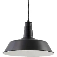 LINDBY Hängeleuchte Laylan, schwarz/weiß, Ø 36 cm, Metall