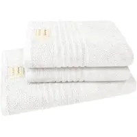 Dyckhoff Handtuch Set "Nature", weiß, 3 Stk., Frottier, Frottier, Obermaterial: 100% Baumwolle, Handtuch-Sets, Handtuch Set, 3er Set: 2x Handtücher, je 50 x 100 cm & 1x Badetuch 70 x 140 cm