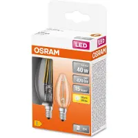 Osram LED STAR Classic B 40 FS E14 4W 2700K 2PACK LED-Kerze, Sockel E14, 4 Watt, Warmweiß, 2700 K,