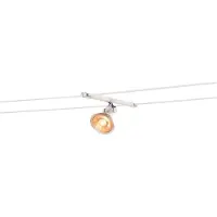 SLV 139091 COSMIC, Lampenhalter für TENSEO Niedervolt-Seilsystem, QR-C51, weiß, schwenkbar, 2 Stück
