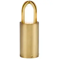 Elstead Lighting Sockelleuchte Paignton E27 18W IP55 Messing, mattiertes Glas; antik Messing B:10.2cm Ø10.2cm