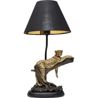 Kare Design Tischlampe Relax Leopard, schwarz, für Wohn- / Esszimmer, Kunststoff, Design, Tischlampe