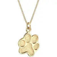 Elli Kette mit Anhänger "Halskette Pfote Symbol Hund 925 Silber" Gr. 45, gold, Halsketten, Damen, ohne Stein, Silber 925 (Sterlingsilber), Kette mit Anhänger