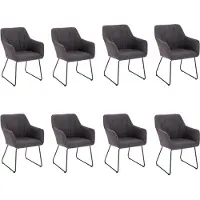 HOME DELUXE - Esszimmerstuhl PAKU - 8er Set, Farbe: Anthrazit, Höhenverstellbar, weiche Polsterung, bis 120 kg belastbar I Küchenstuhl Speisestühle Esszimmerstühle