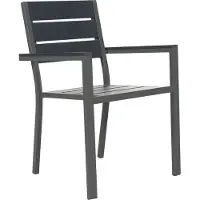 HOME DELUXE - stapelbarer Gartenstuhl Madera - BxTxH: 56,6 x 57,5 x 85 cm - Stückzahl: 9 - Gestell: anthrazit, Sitzfläche: hellgrau I Campingstuhl Balkonstuhl Terrassenstuhl