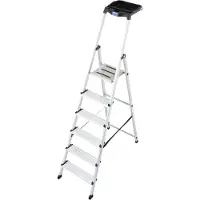 Krause Stehleiter "Secury", silber (silberfarben), H:210cm, Aluminium, Leitern, Stehleiter