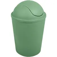 MSV Kosmetikeimer Abfalleimer Schwingdeckeleimer 5,5 Liter Kunststoff Basil Grün