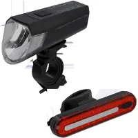 Fischer Fahrradbeleuchtung FAHRRAD "LED-Akku Bel.-Set Bremsbel. 80 Lux", schwarz, Fahrradlampen, Fahrradbeleuchtung
