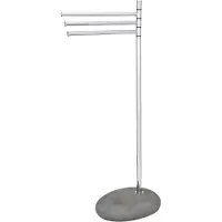 Wenko Handtuchständer "Pebble Stone", grau (chromfarben, grau), B:38cm H:84cm T:23cm, Polyresin, Stahl, Handtuchhalter, Handtuchständer