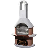 Buschbeck Grillkamin 'Toskana', weiß/terrakotta, Höhe ca. 203 cm