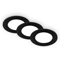 Briloner LED Einbauleuchten 3er Set ultraflach 3W IP23 schwarz Ø8,6cm Kunststoff