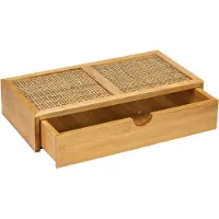 Wenko Badorganizer "Allegre", beige (natur, braun), B:28cm H:6cm T:14cm, Bambus, Rattan, Aufbewahrungsboxen, Badorganizer, mit Schublade, aus Bambus und Rattan