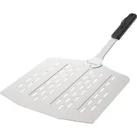 Cozze Pizzaschaufel, hitzestabiler Pizzaschieber, passend für 13" Pizzaöfen, 66 x 30 x 3 cm, Aluminium / Edelstahl / Kunststoff, silber