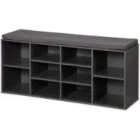 Kesper Schuhschrank "Schuhschrank mit Sitzkissen", grau, B:103,5cm H:48cm T:29,5cm, FSC-zertifizierter Holzwerkstoff, Schränke, Schuhschrank