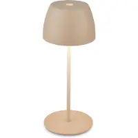 Briloner Serina Mini LED Tischlampe kabellos IP44, Dimmbar, Touch, Spritzwasserschutz, akku, beige, Ø8 x 20 cm
