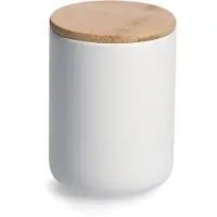 Zeller Vorratsdose mit Bambusdeckel, Steingut, Aufbewahrungsdose mit Bambusdeckel, 670 ml