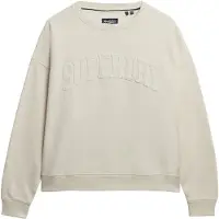 Superdry für Damen. W2012334A Sweatshirt Athletic Tonal Applique off-white (S), Weiß, Lässig, Baumwolle