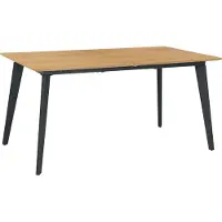 ByLiving Esstisch "Oklahoma", schwarz (eicheoptik natur), 160-200cm Auszugstisch, Tische, Esstisch, mit Auszug 160-200 cm, mit Schweizer Kante, HPL-Beschichtung