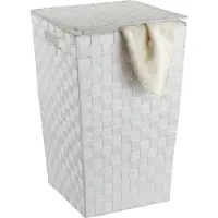 Wenko Wäschesortierer "Adria Square", weiß, B:33cm H:53cm T:33cm, Polypropylen, Wäschesammler, Wäschesortierer